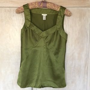 Navy Green Silk Blouse